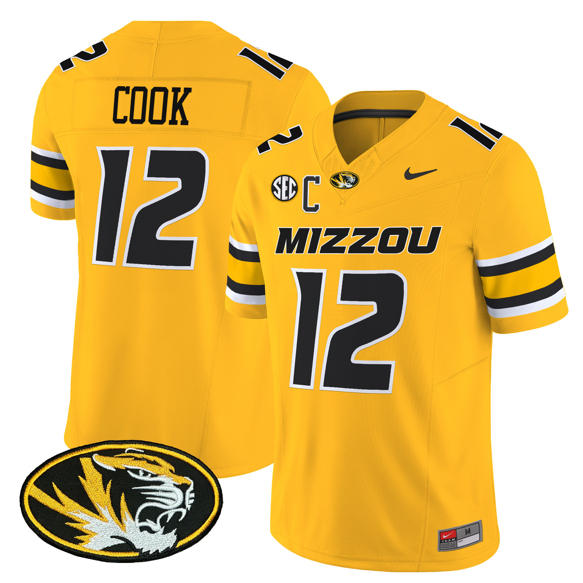 Missouri Tigers Vapor Limited Football Jersey – All Stitched  Gold #12 Brady Cook