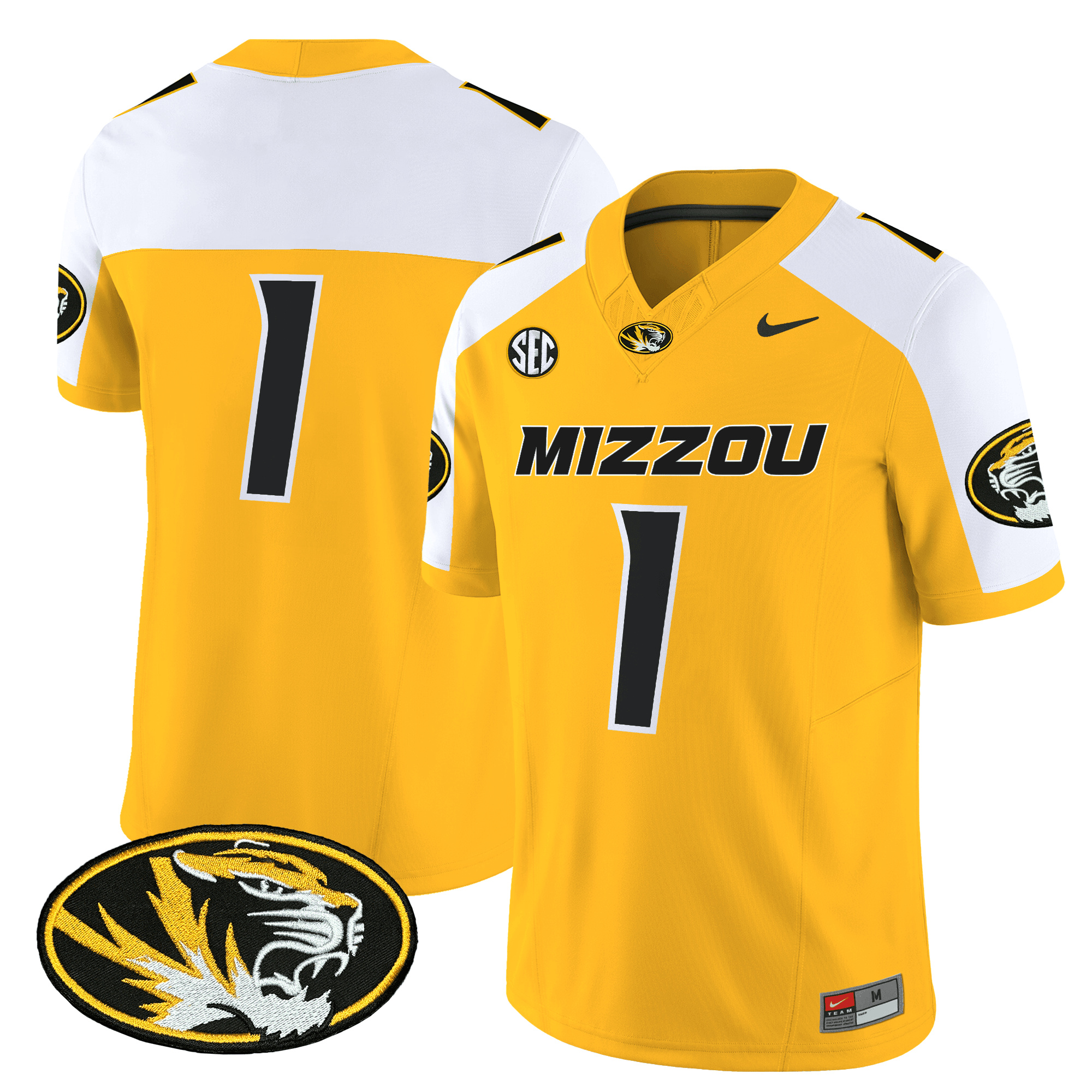 Missouri Tigers Vapor Limited Football Jersey – All Stitched  Gold Alternate #1 Team