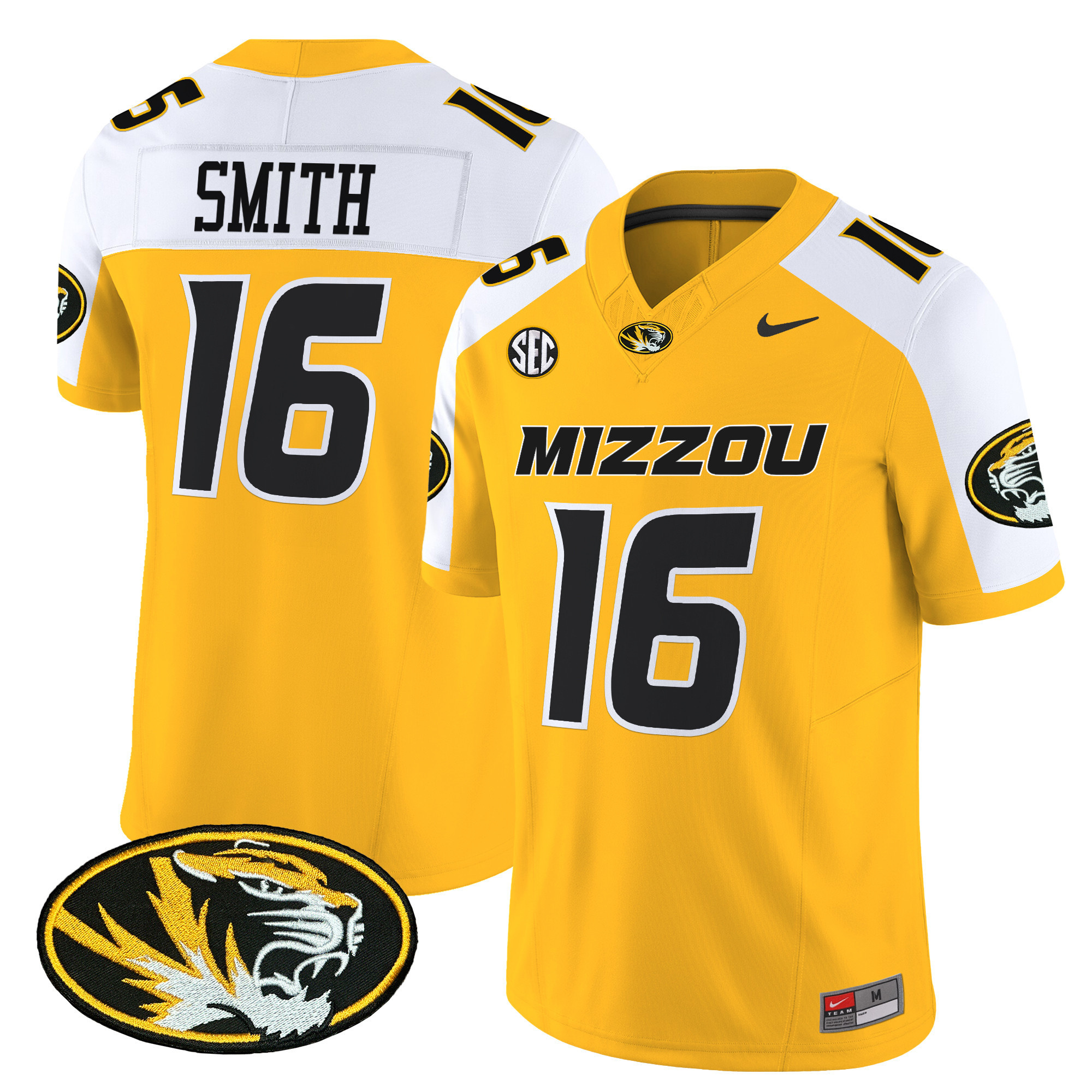 Missouri Tigers Vapor Limited Football Jersey – All Stitched  Gold Alternate #16 Brad smith