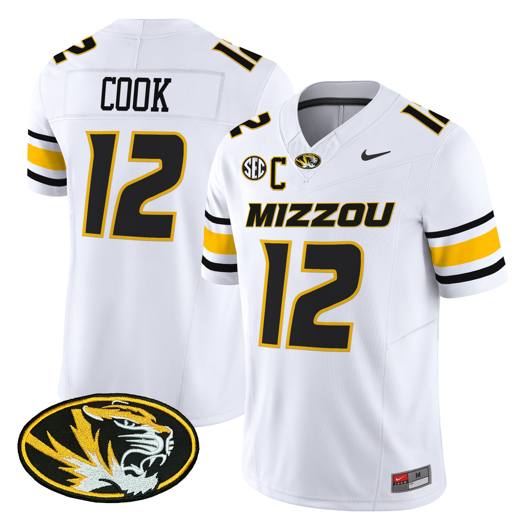 Missouri Tigers Vapor Limited Football Jersey – All Stitched  White #12 Brady Cook