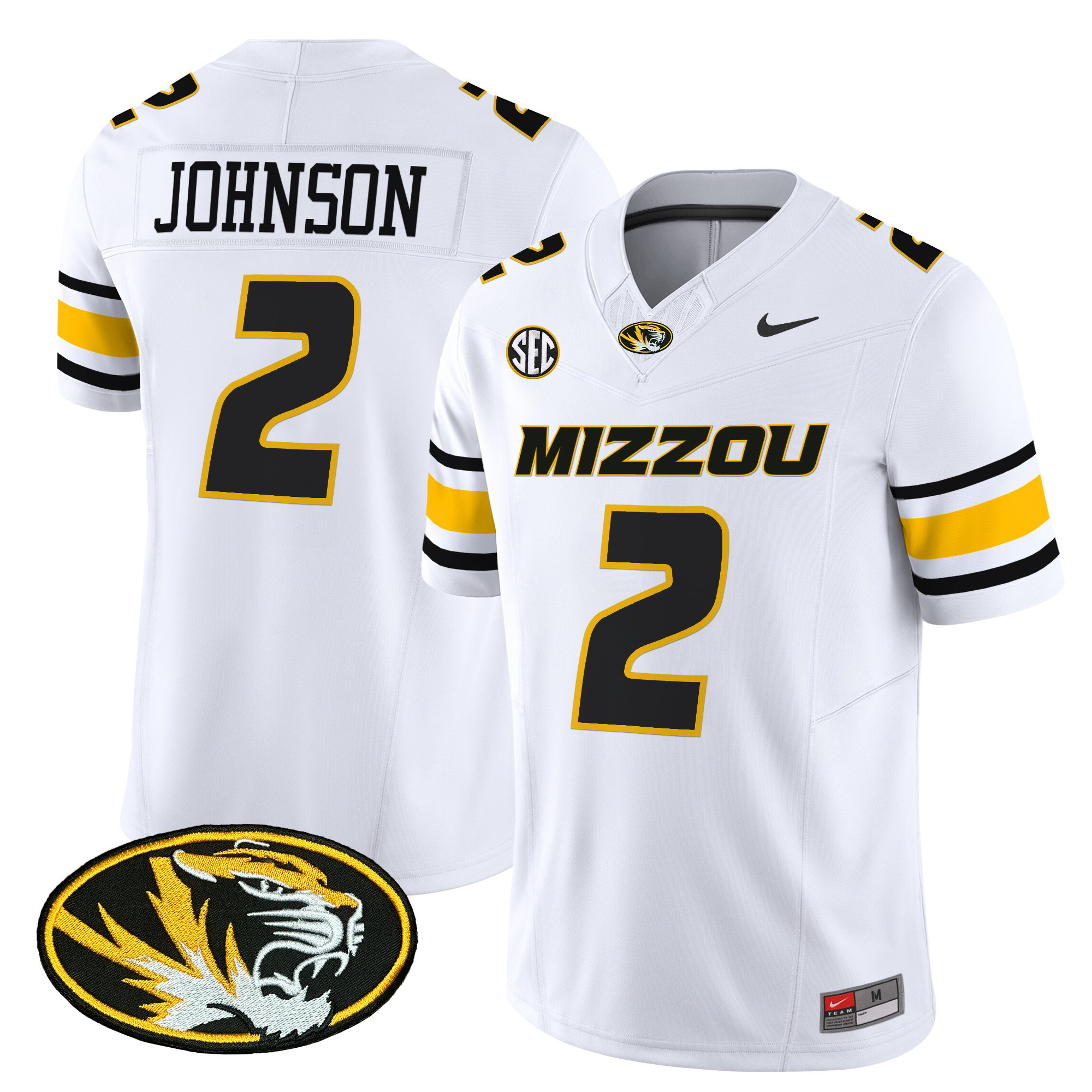 Missouri Tigers Vapor Limited Football Jersey – All Stitched  White #2 Marquis Johnson