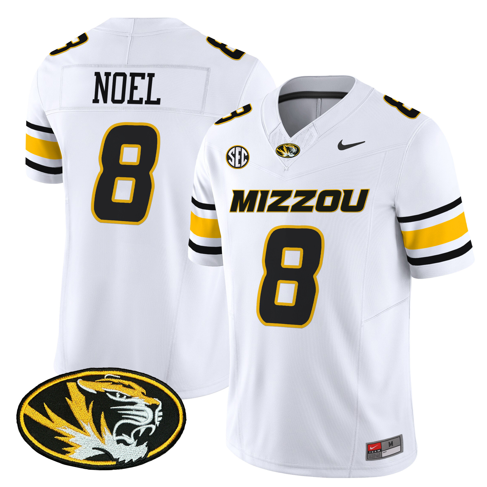 Missouri Tigers Vapor Limited Football Jersey – All Stitched  White #8 Nate Noel