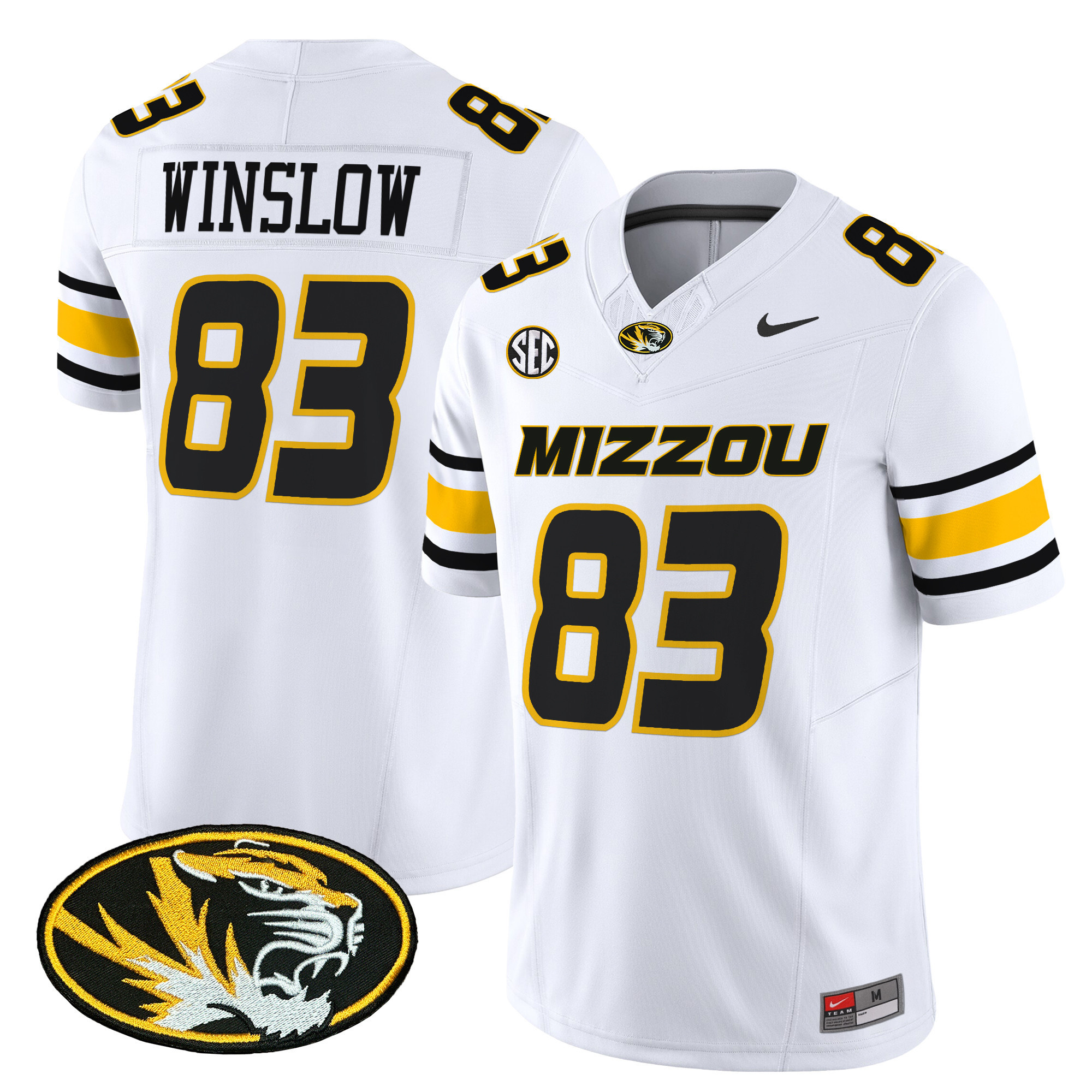 Missouri Tigers Vapor Limited Football Jersey – All Stitched  White #83 Kellen winslow