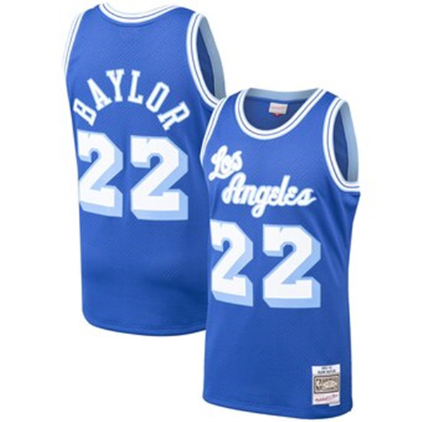 Los Angeles Lakers retired players Elgin Baylor blue Classics Throwback Jersey #22