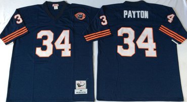Mitchell&Ness Bears #34 Walter Payton Blue Throwback Stitched NFL Jerseys