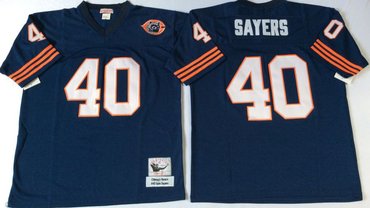 Mitchell&Ness Bears #40 Gale Sayers Navy Blue Throwback Men's Stitched NFL Jerseys