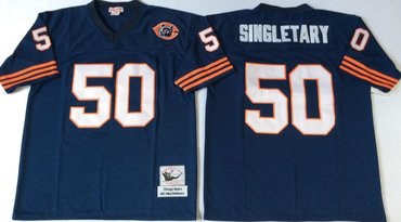 Mitchell&Ness Bears #50 Mike Singletary blue Throwback Stitched NFL Jerseys