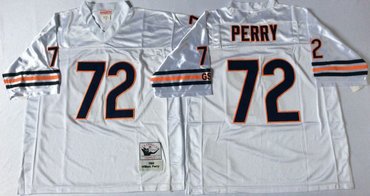 Mitchell&Ness Bears #72 William Perry  White Small No. Throwback Stitched NFL Jersey