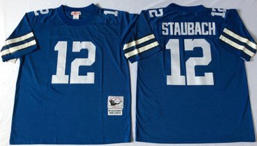 Mitchell&Ness cowboys #12 Roger Staubach blue Throwback Stitched NFL Jerseys