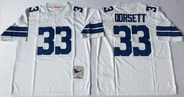 Mitchell&Ness cowboys #33 Tony Dorsett white Throwback Stitched NFL Jersey
