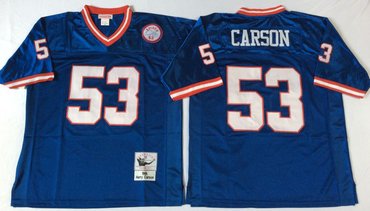 Mitchell&Ness giants #53 harry carson blue Throwback Stitched NFL Jerseys