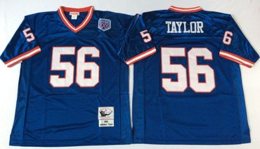 Mitchell&Ness giants #56 Lawrence Taylor  blue Throwback Stitched NFL Jerseys