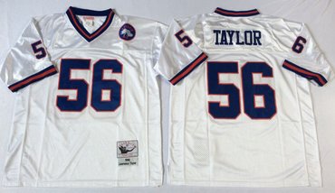 Mitchell&Ness giants #56 Lawrence Taylor  white Throwback Stitched NFL Jerseys