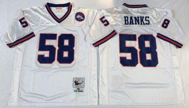 Mitchell&Ness giants #58 BANKS Throwback Stitched NFL Jerseys