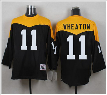 Mitchell And Ness 1967 Pittsburgh Steelers #11 Markus Wheaton Black Yelllow Throwback Men's Stitched NFL Jersey