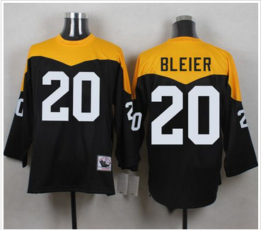 Mitchell And Ness 1967 Pittsburgh Steelers #20 Rocky Bleier Black Yelllow Throwback Men's Stitched NFL Jersey
