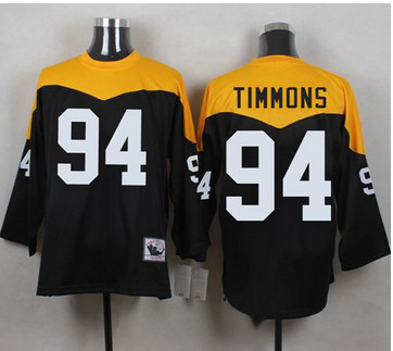 Mitchell And Ness 1967 Pittsburgh Steelers #94 Lawrence Timmons Black Yelllow Throwback Men's Stitched NFL Jersey