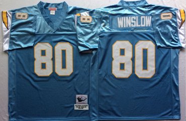 Mitchell And Ness 1994 Chargers #80 Kellen Winslow  Blue Throwback Stitched NFL Jersey