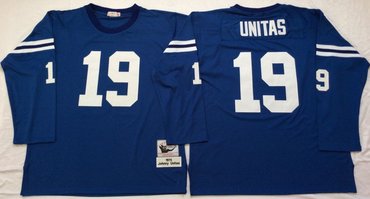 Mitchell And Ness Colts #19 Johnny Unitas blue Throwback Stitched NFL Jersey
