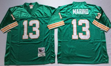 Mitchell And Ness Dolphins  #13 dan marino green Throwback Stitched NFL Jersey