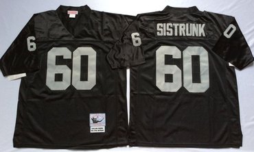 Mitchell And Ness Raiders #60  Otis Sistrunk balck Throwback Stitched NFL Jersey