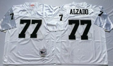 Mitchell And Ness Raiders #77 lyle alzado White Throwback Stitched NFL Jersey