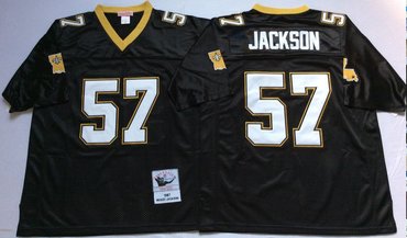 Mitchell And Ness Saints #57 JACKSON Throwback Stitched NFL Jerseys