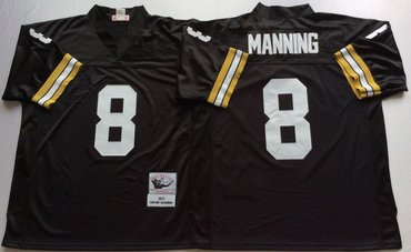Mitchell And Ness Saints #8 Archie Manning  Black Throwback Stitched NFL Jersey