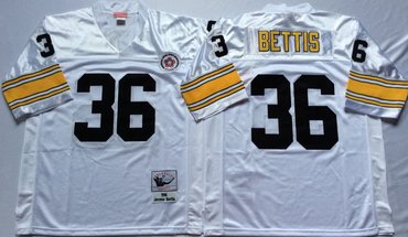 Mitchell And Ness Steelers #36 Jerome Bettis white Throwback Stitched NFL Jersey
