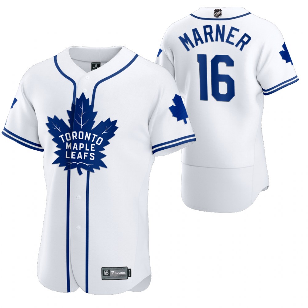 Mitchell Marner Maple Leafs 2020 NHL X MLB Crossover Baseball Jersey White