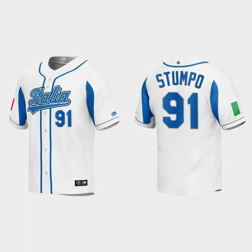 Mitchell Stumpo Italy Baseball 2023 World Baseball Classic Jersey – White