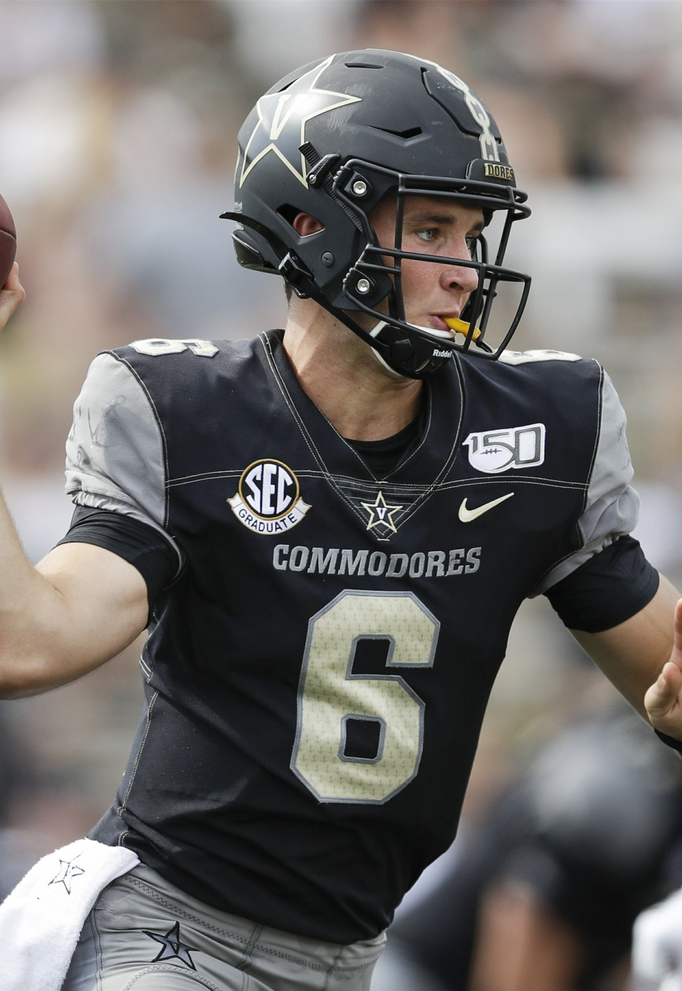 Mne's Vanderbilt Commodores #6 Riley Neal Nike 2020 Black Untouchable College Game Football Jersey 