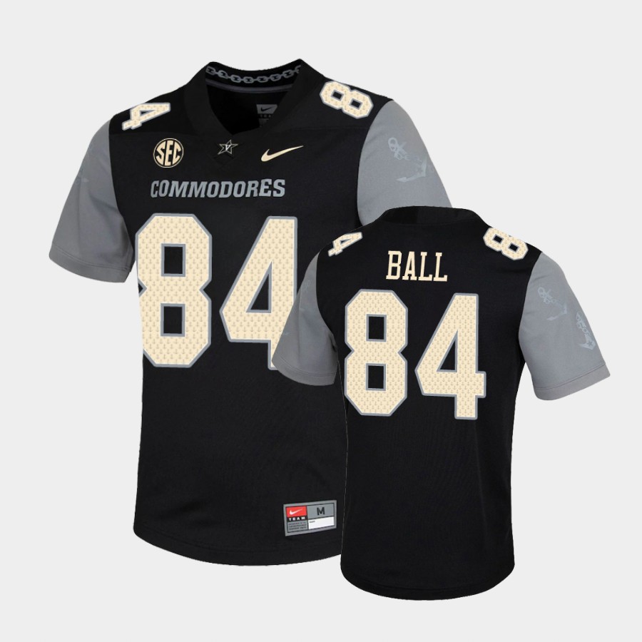 Mne's Vanderbilt Commodores #84 Justin Ball Nike 2020 Black Untouchable College Game Football Jersey 