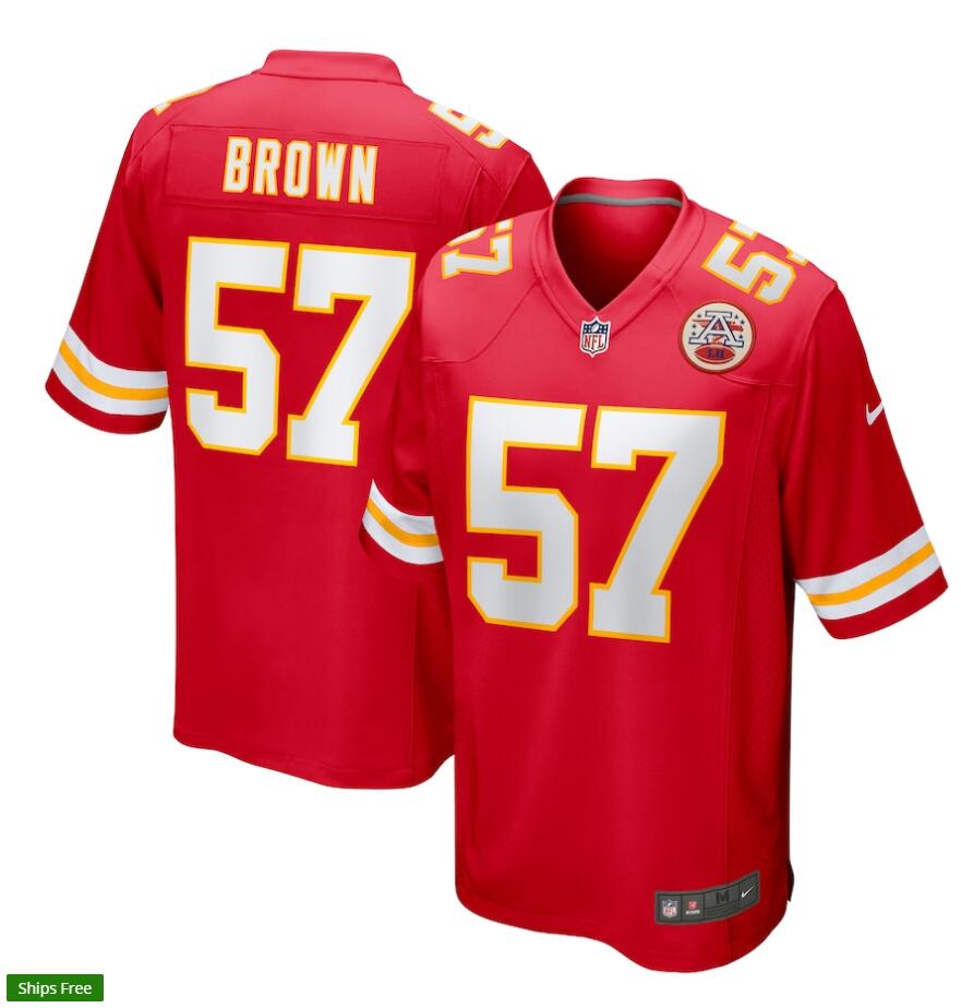 Mnes Kansas City Chiefs #57 Orlando Brown Nike Red Vapor Limited Jersey
