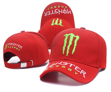 Monster Energy Red Peaked Adjustable Hat