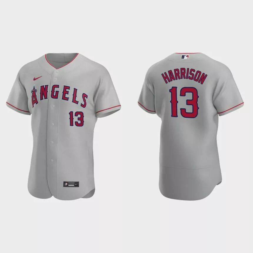 Monte Harrison Los Angeles Angels Authentic Road Jersey – Gray