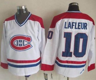 Montreal Canadiens #10 Guy Lafleur White CH-CCM Throwback Stitched NHL Jersey