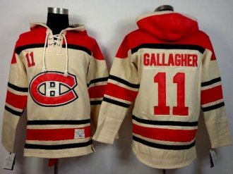 Montreal Canadiens #11 Brendan Gallagher Cream Sawyer Hooded Sweatshirt Stitched NHL Jersey