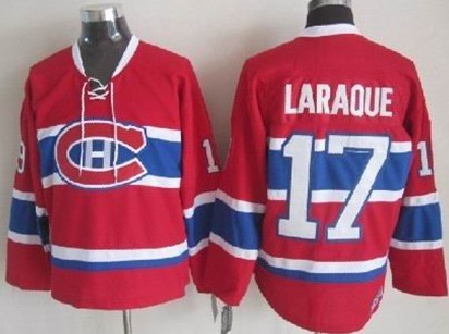 Montreal Canadiens #17 Georges Laraque Red Throwback CCM Jersey Stitched