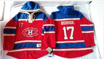 Montreal Canadiens #17 Rene Bourque Red Sawyer Hooded Sweatshirt Stitched NHL Jersey
