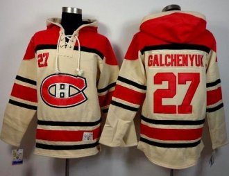 Montreal Canadiens #27 Alex Galchenyuk Cream Sawyer Hooded Sweatshirt Stitched NHL Jersey