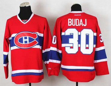 Montreal Canadiens #30 Peter Budaj Red Stitched NHL Jersey