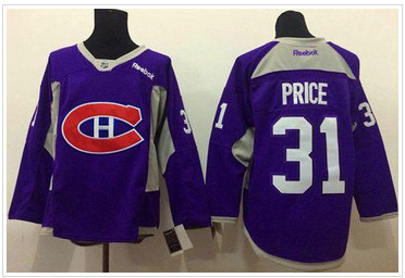 Montreal Canadiens #31 Carey Price Purple Practice Stitched NHL Jersey