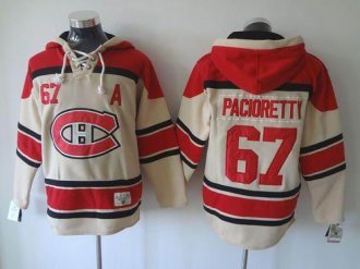Montreal Canadiens #67 Max Pacioretty Cream Sawyer Hooded Sweatshirt Stitched NHL jersey