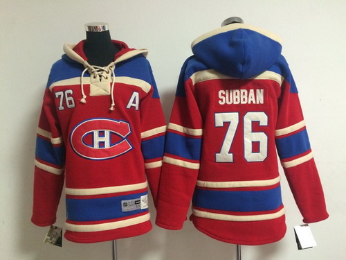 Montreal Canadiens #76 P.K. Subban Red Old Time Hockey hoodies Stitched