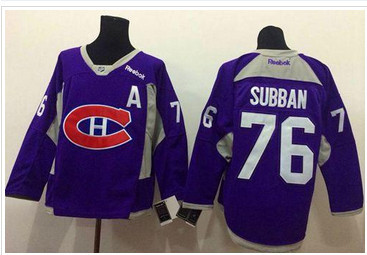 Montreal Canadiens #76 P.K Subban Purple Practice Stitched NHL Jersey
