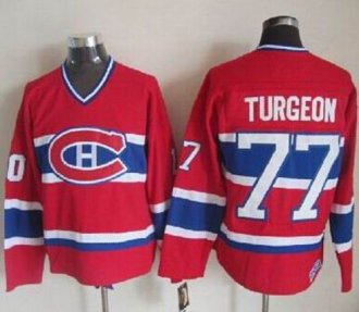 Montreal Canadiens #77 Pierre Turgeon Red CCM Throwback Stitched NHL Jersey