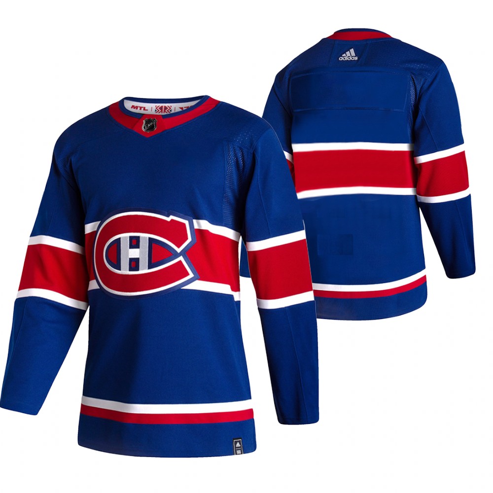 Montreal Canadiens 2021 Reverse Retro Blank Blue Jersey Special Edition Authentic