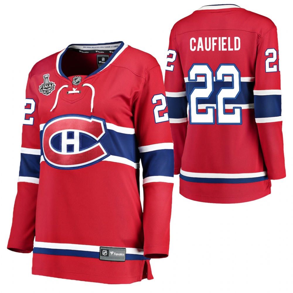 Montreal Canadiens Cole Caufield Women Red 2021 Stanley Cup Final Jersey