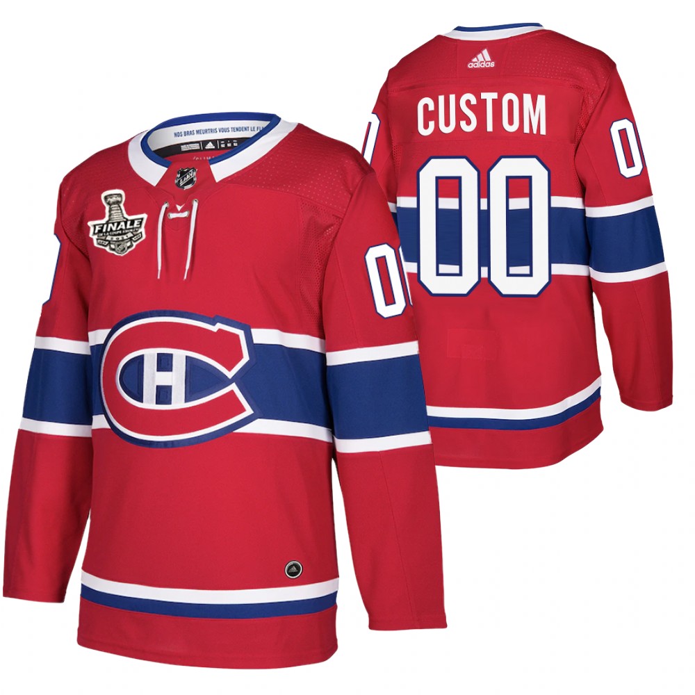 Montreal Canadiens Custom Red 2021 de la Coupe Stanley Finale French-Language Patch Jersey